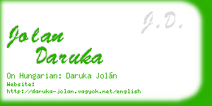 jolan daruka business card